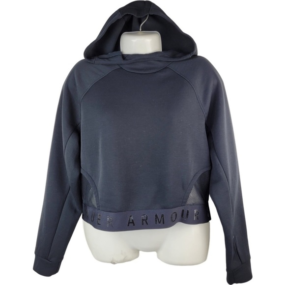 Under Armor Woman’s black loose fit hooded sweatshirt with mesh back insert L - Picture 1 of 12